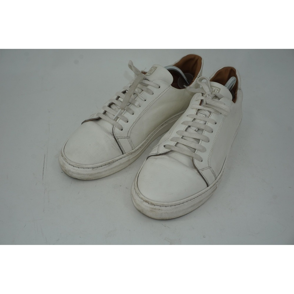 Bruno Magli Shoes Daniel White Leather Lace Up Casual Men's Size 11.5 Sneakers